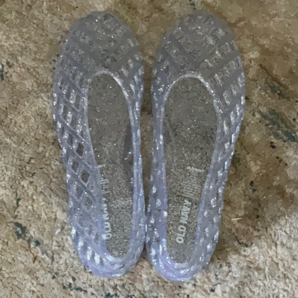 NWOT Girls Old Navy Sparkle Clear Jelly Flats